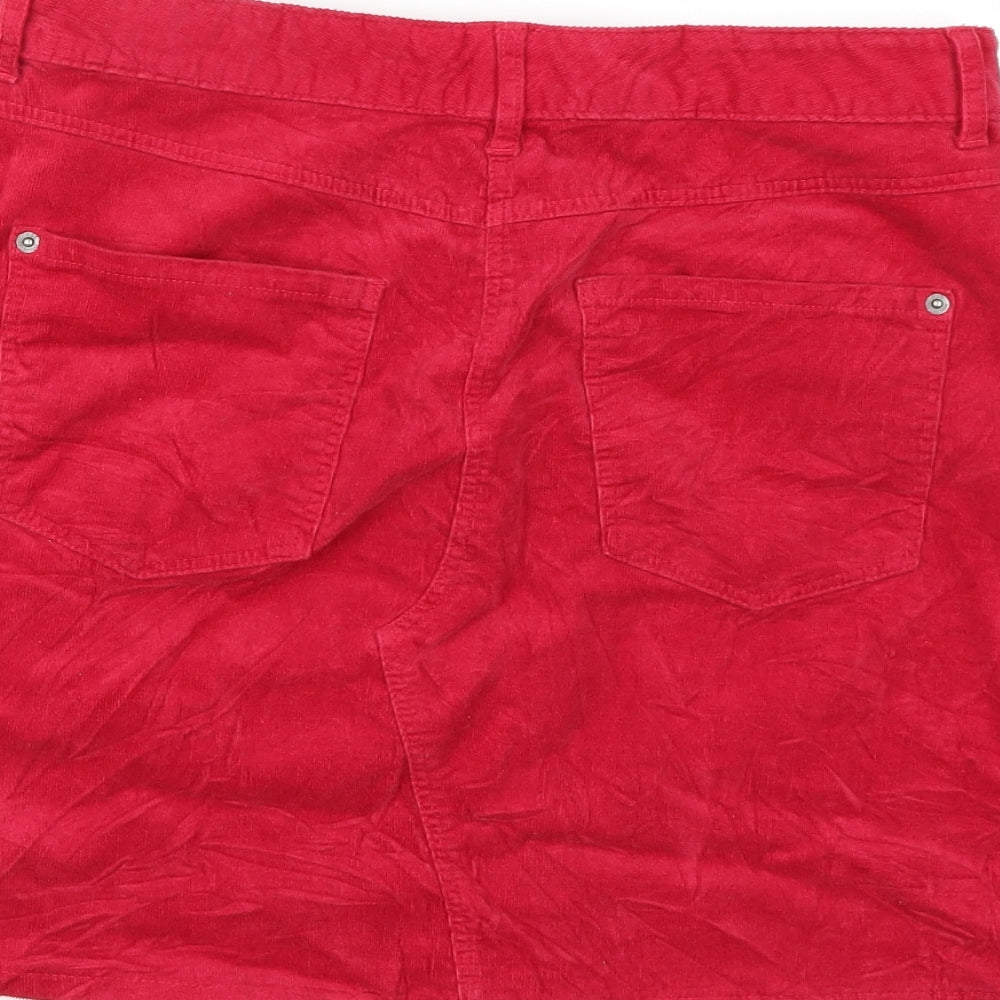 Marks and Spencer Womens Pink Corduroy A-Line Skirt Size 12