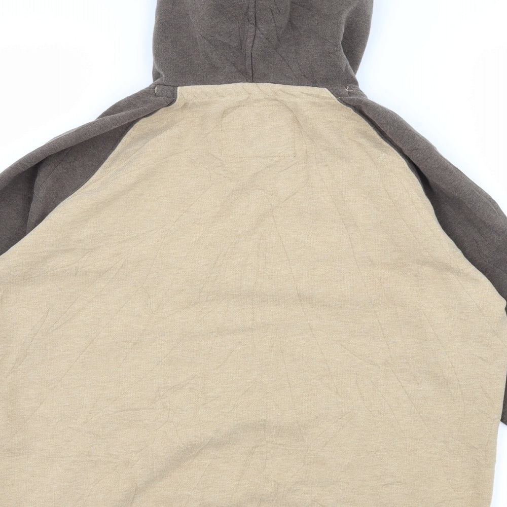 Teenie Weenie Boys Brown Jersey Pullover Hoodie Size M - Teddy bear