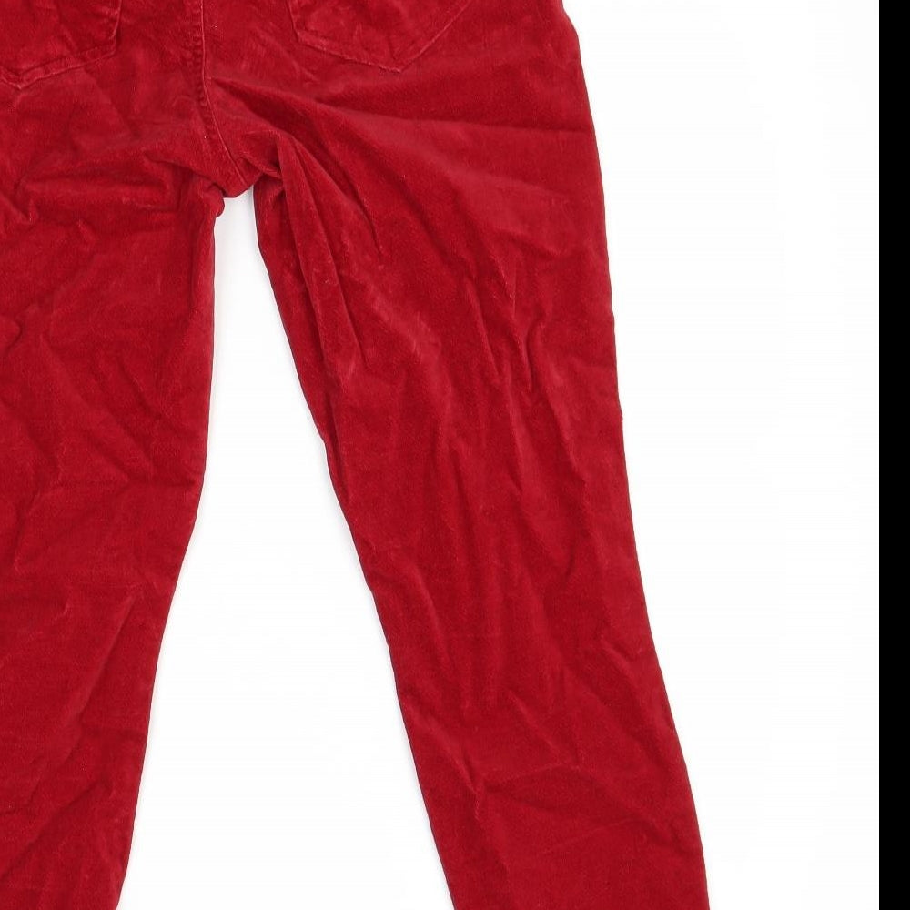 Gap Womens Red Velour Skinny Jeans Size 27 in L23 in