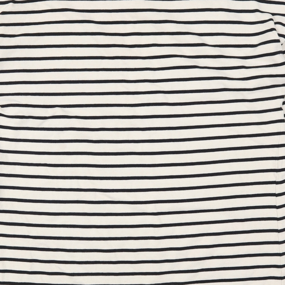 H&M Womens Beige Striped T-Shirt Dress Size M - Sweater Dress