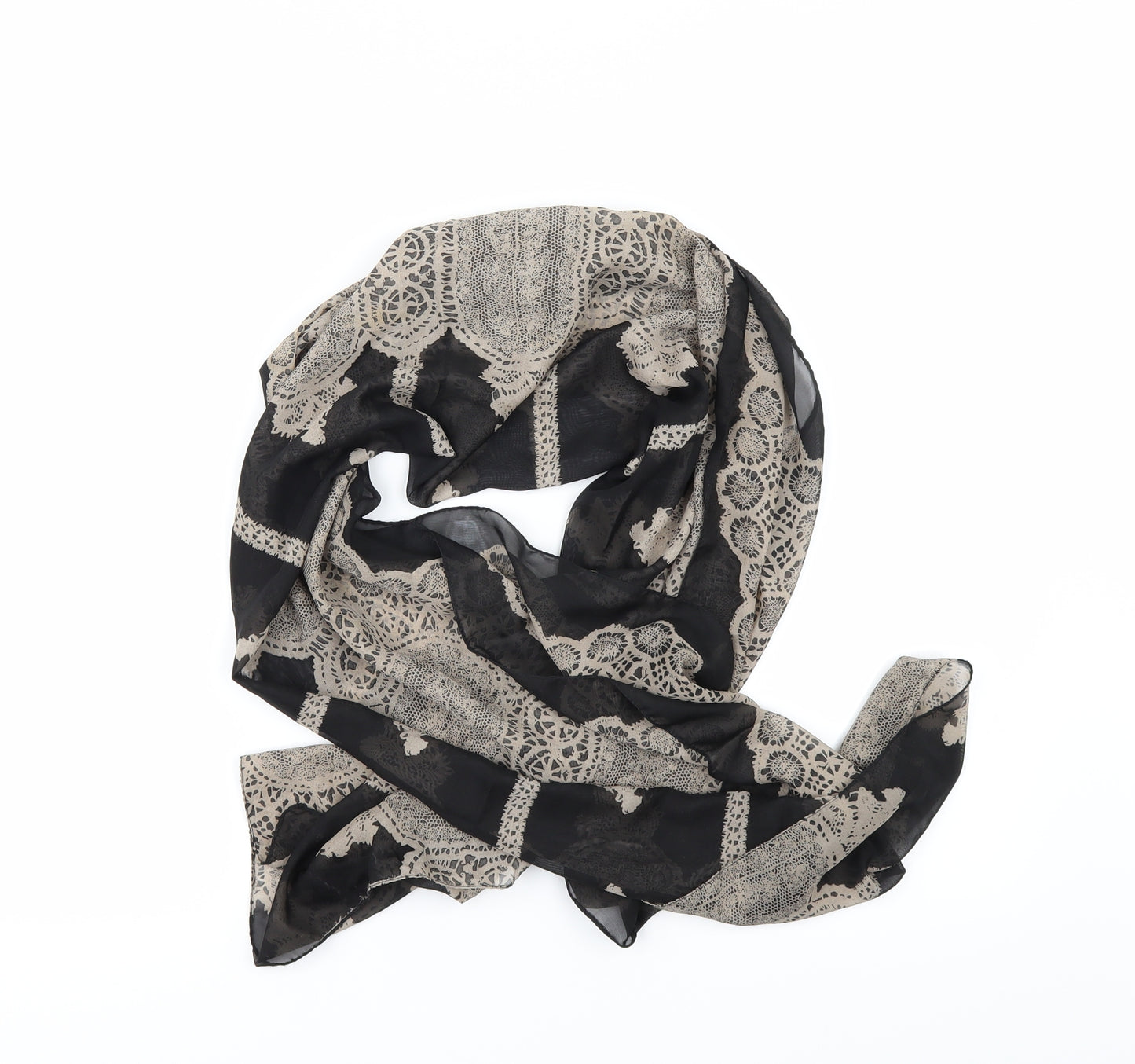 New Look Womens Black Geometric Scarf