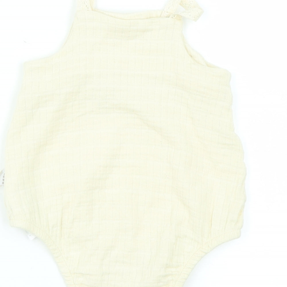 Preworn Girls Beige Babygrow One-Piece Size 6-9 Months