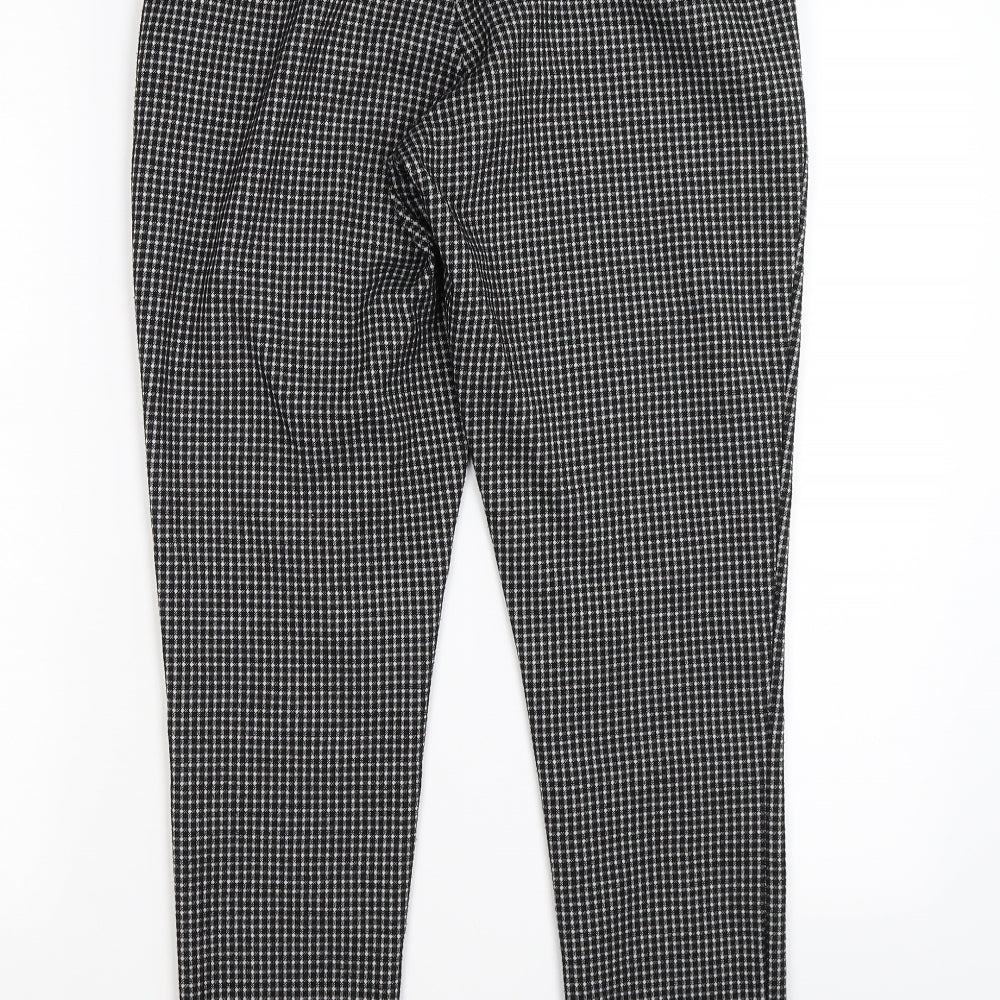 Dorothy Perkins Womens Black Check Capri Trousers Size 8 L28 in - WORK OFFICE FORMAL