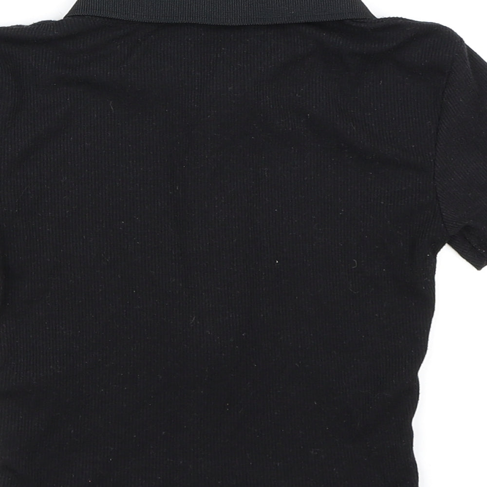 New Look Girls Black Cropped Polo Size 10-11 Years
