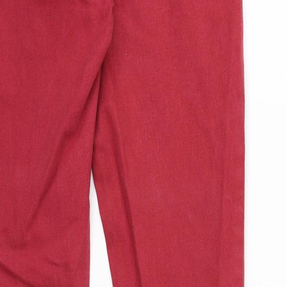 Dorothy Perkins Womens Red Denim Skinny Jeans Size 8 L31 in