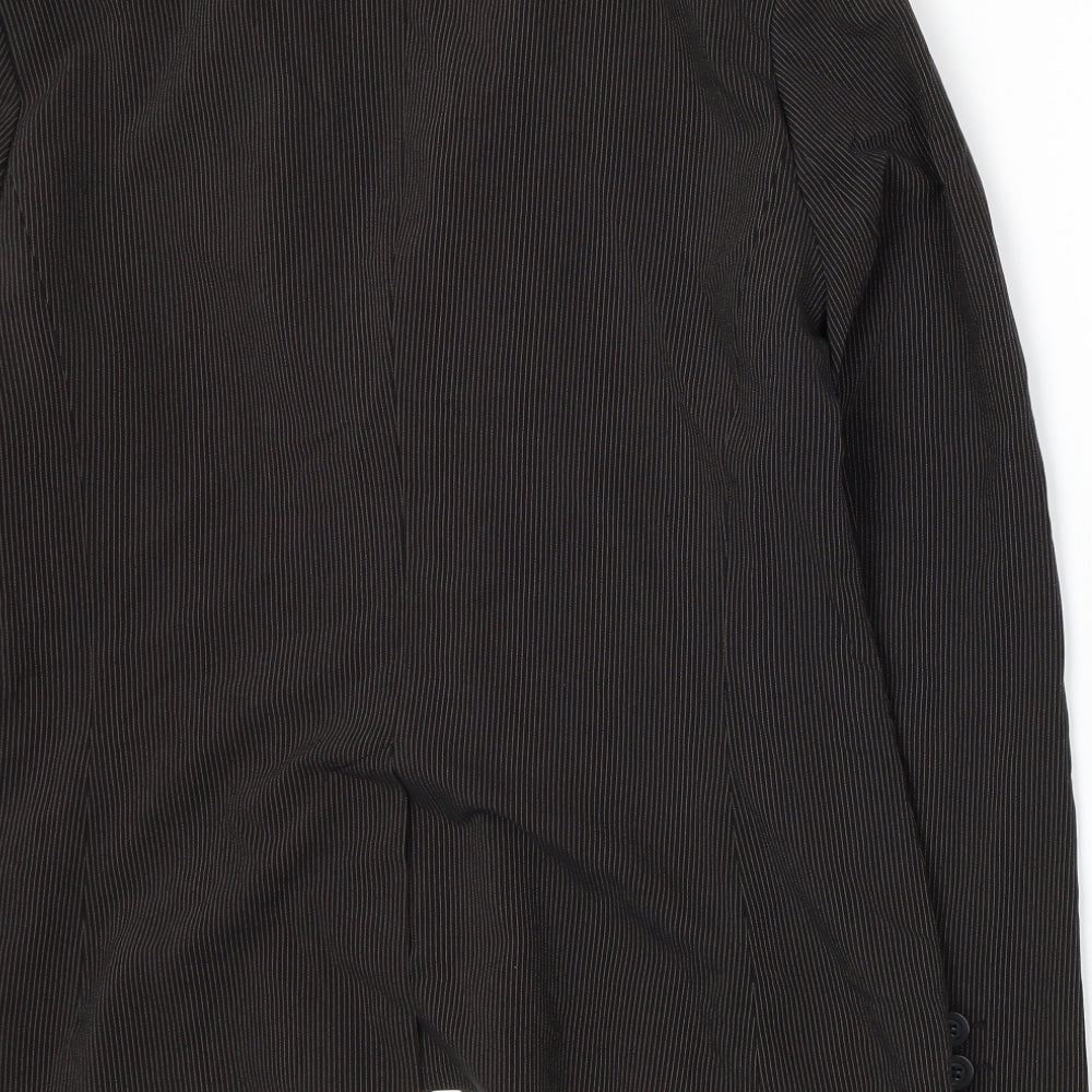 New Look Womens Black Striped Jacket Suit Jacket Size 14