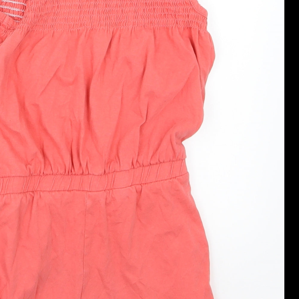 F&F Girls Red Jersey Playsuit One-Piece Size 6-7 Years