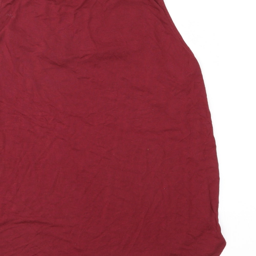 H&M Womens Red Jersey Basic Blouse Size M