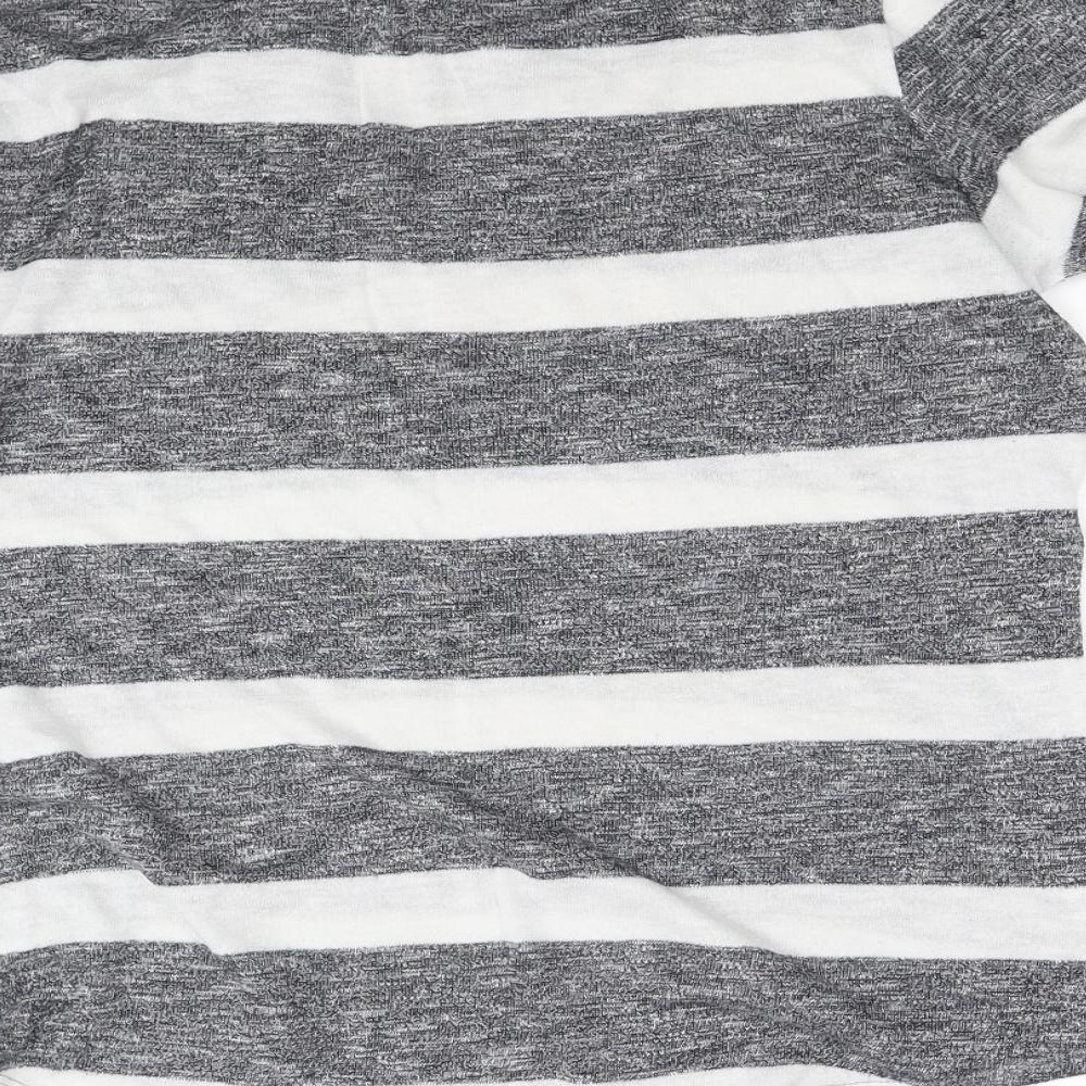Papaya Womens Grey Striped Basic Blouse Size 14