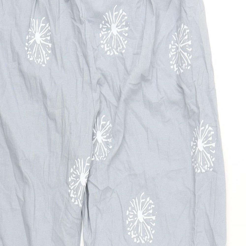 Preworn Womens Grey Floral Trousers Size 39 in L23 in