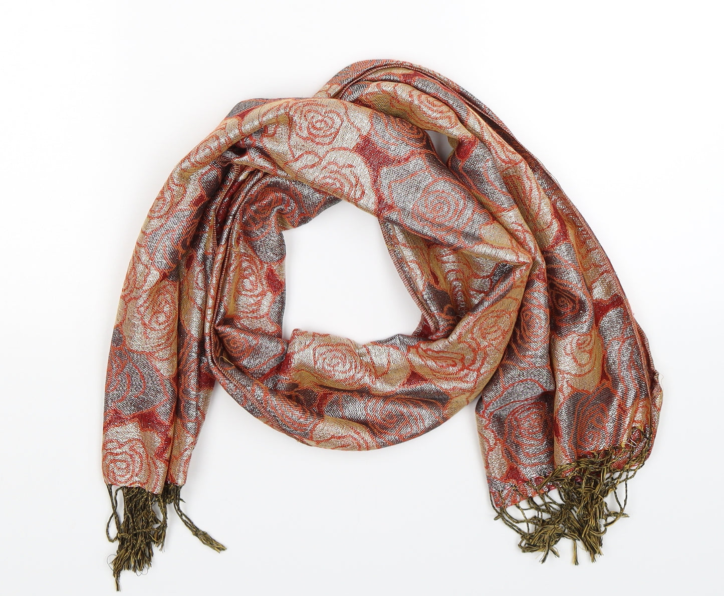 Preworn Womens Multicoloured Floral Knit Scarf