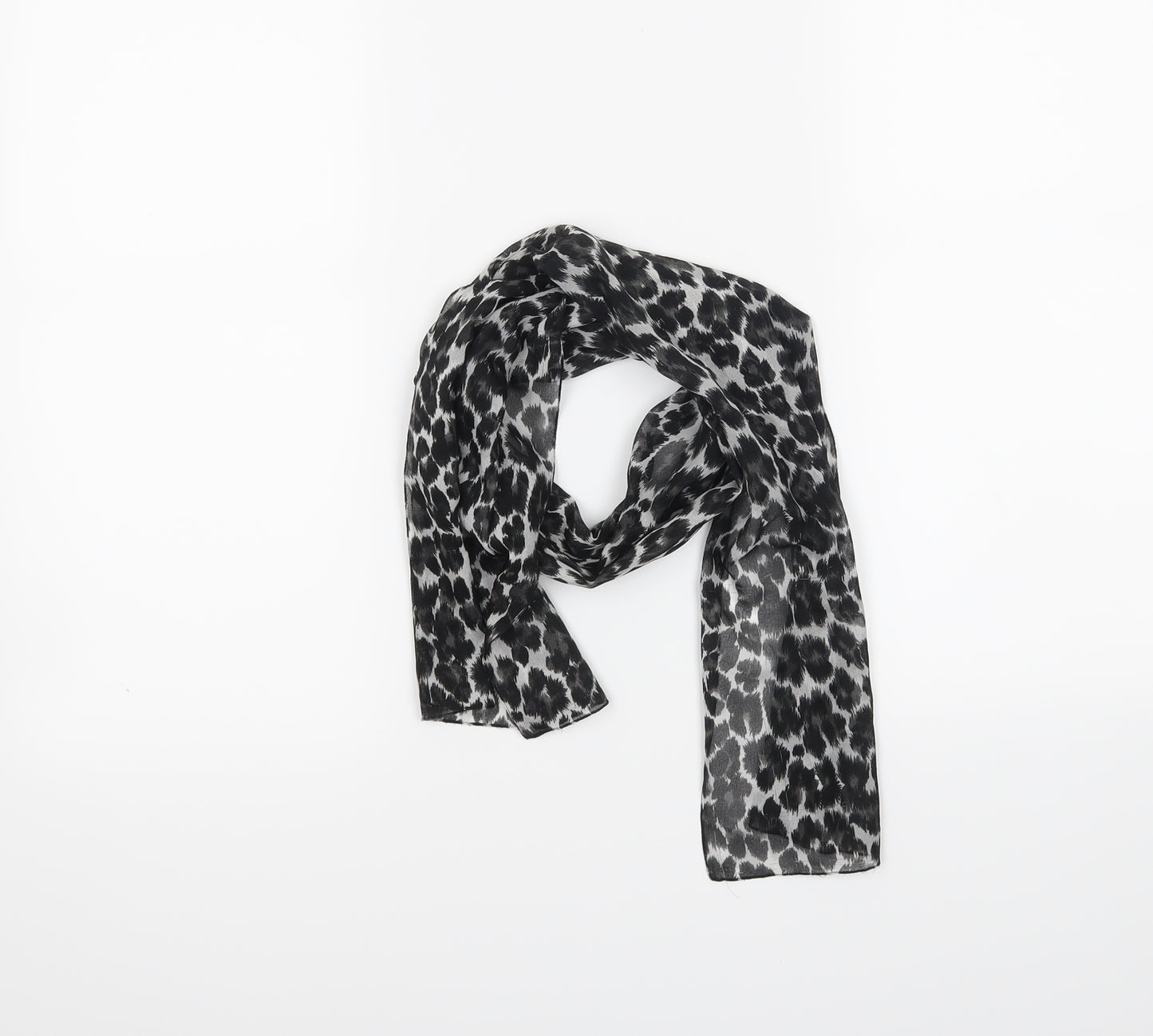 Preworn Womens Black Animal Print Scarf