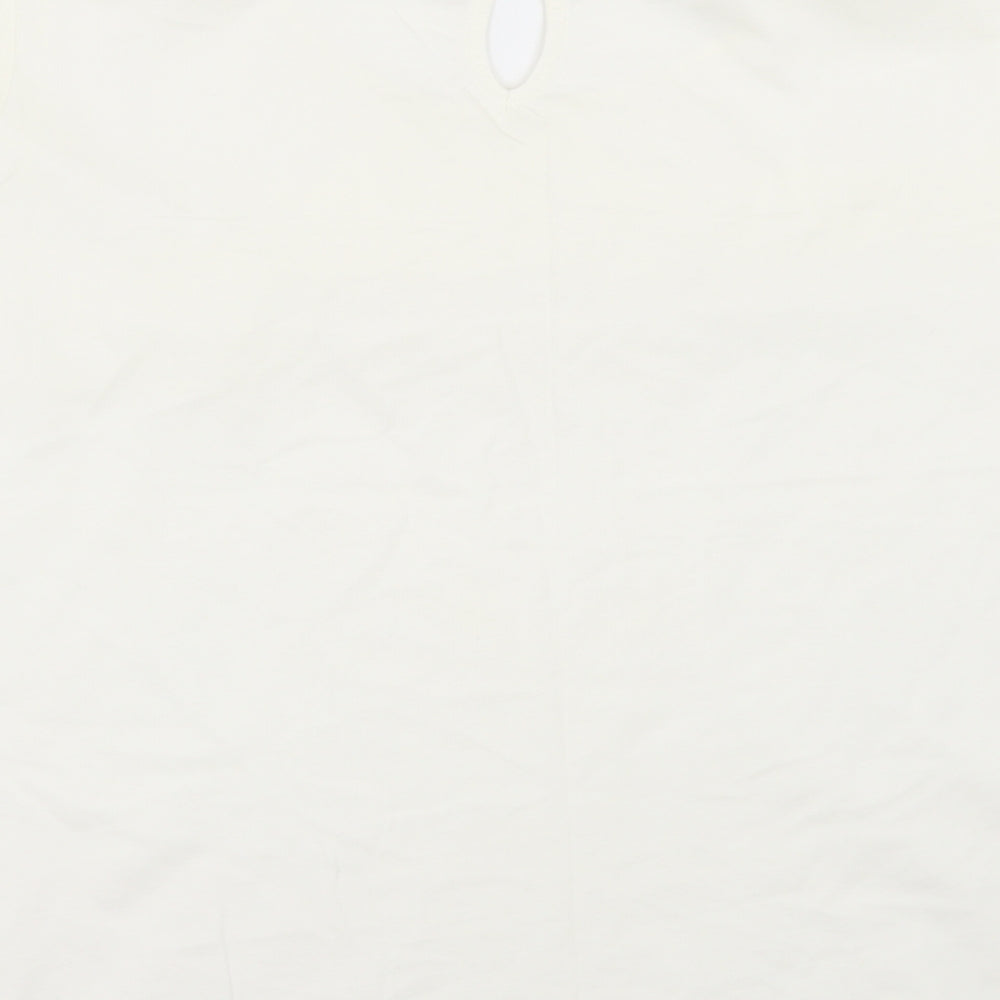 TU Womens Ivory Basic T-Shirt Size 2