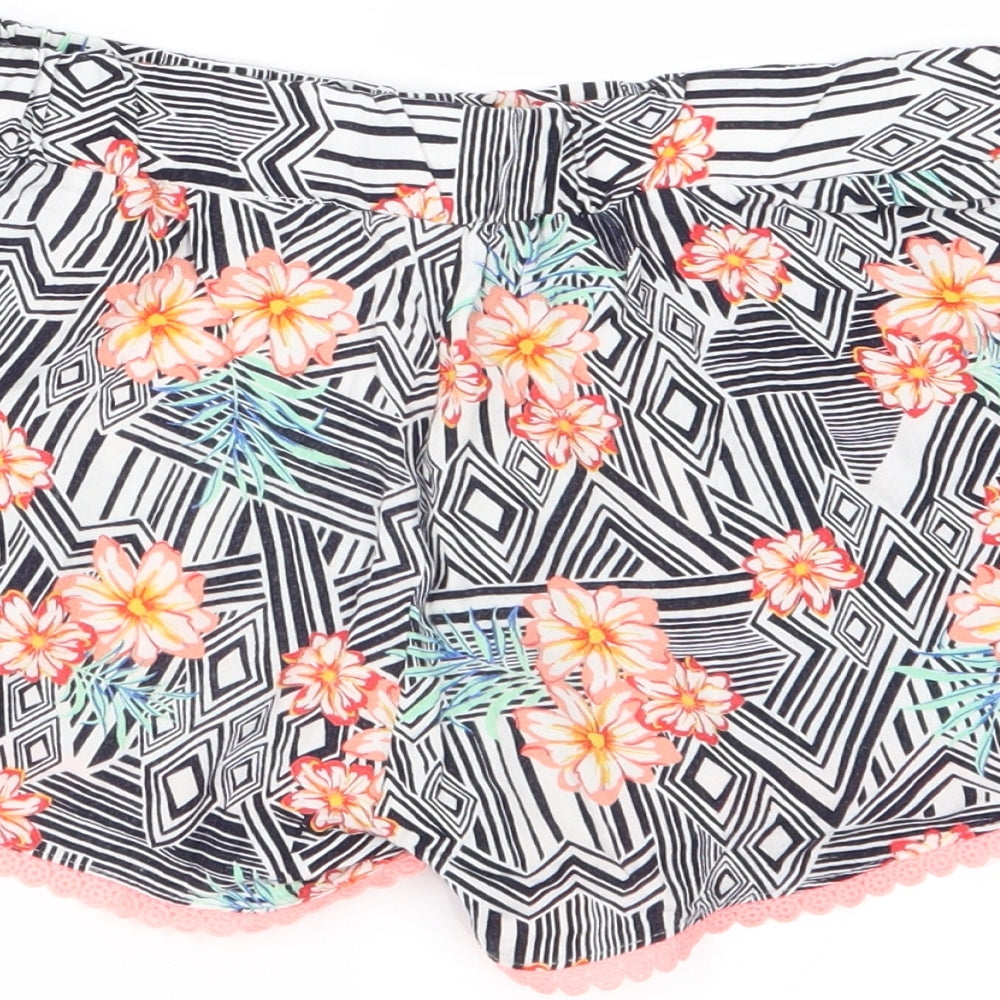 Primark Girls Multicoloured Floral Jersey Mom Shorts Size 8-9 Years