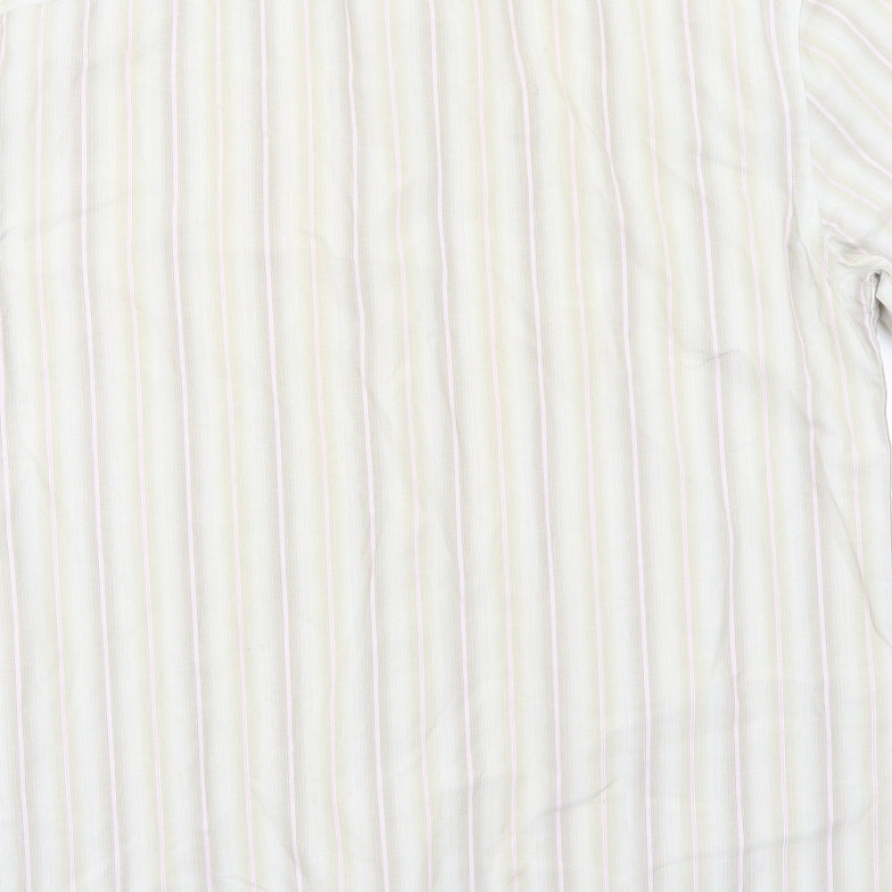 NEXT Mens Beige Striped Button-Up Size S