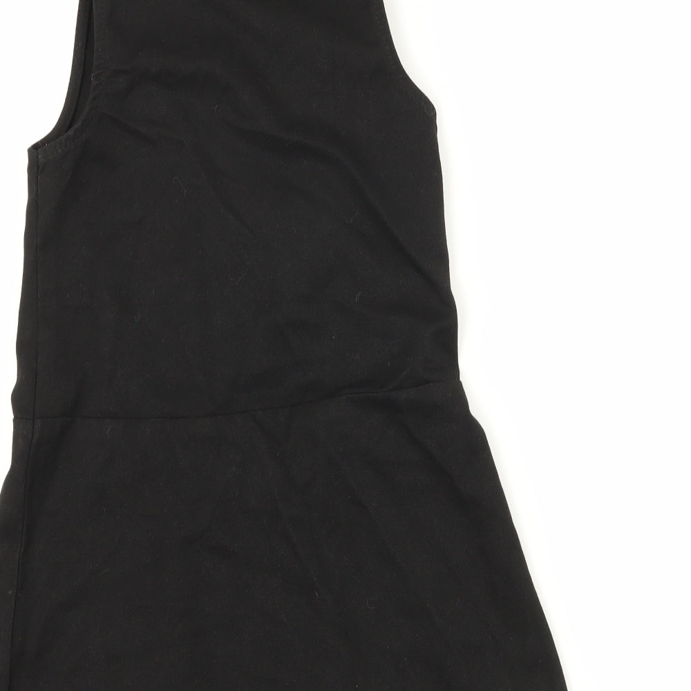 Lily & Dan Girls Black Pinafore/Dungaree Dress Size 3-4 Years