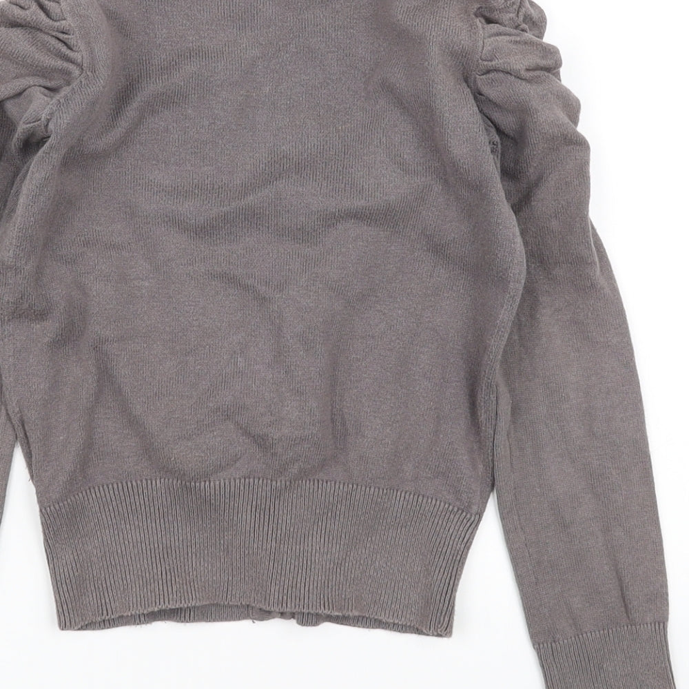 Preworn Girls Grey Basic Button-Up Size 8 Years