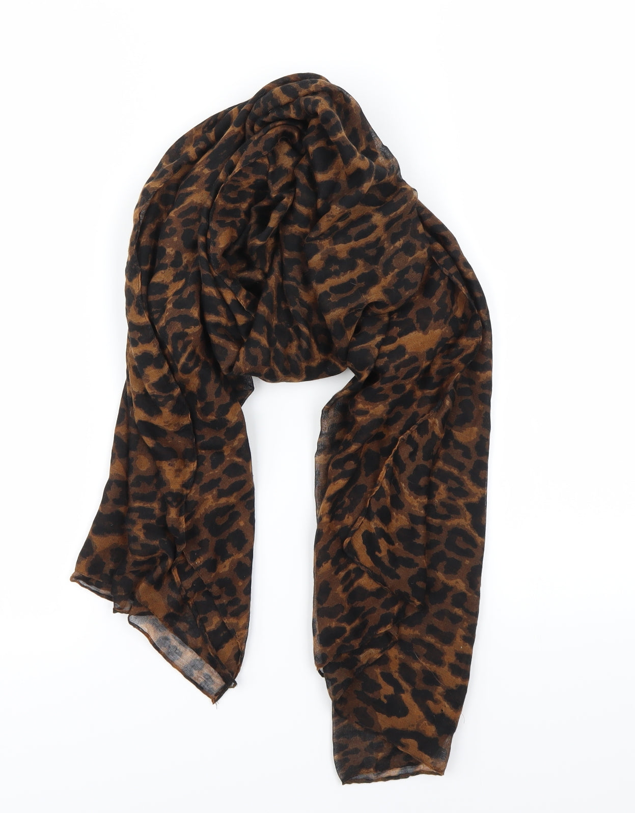 Preworn Womens Beige Animal Print Scarf