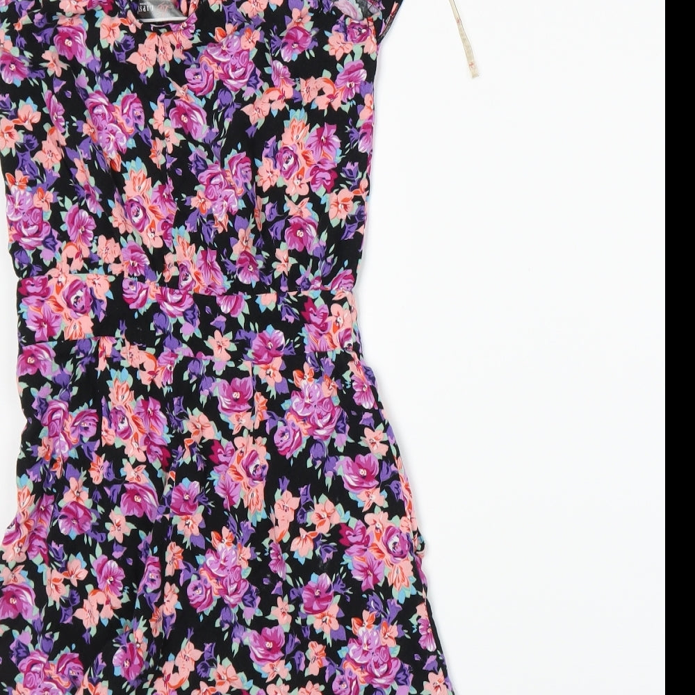 Lipsy Womens Black Flecked Romper One-Piece Size 8