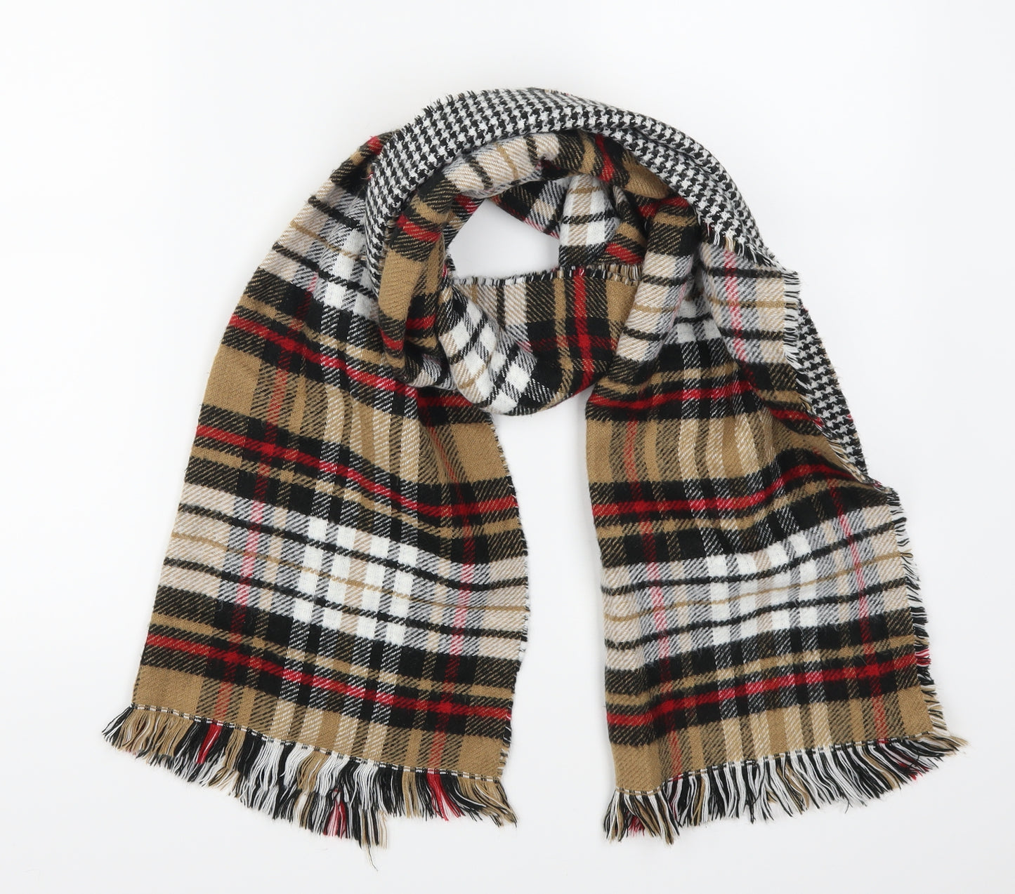 Preworn Womens Beige Check Scarf