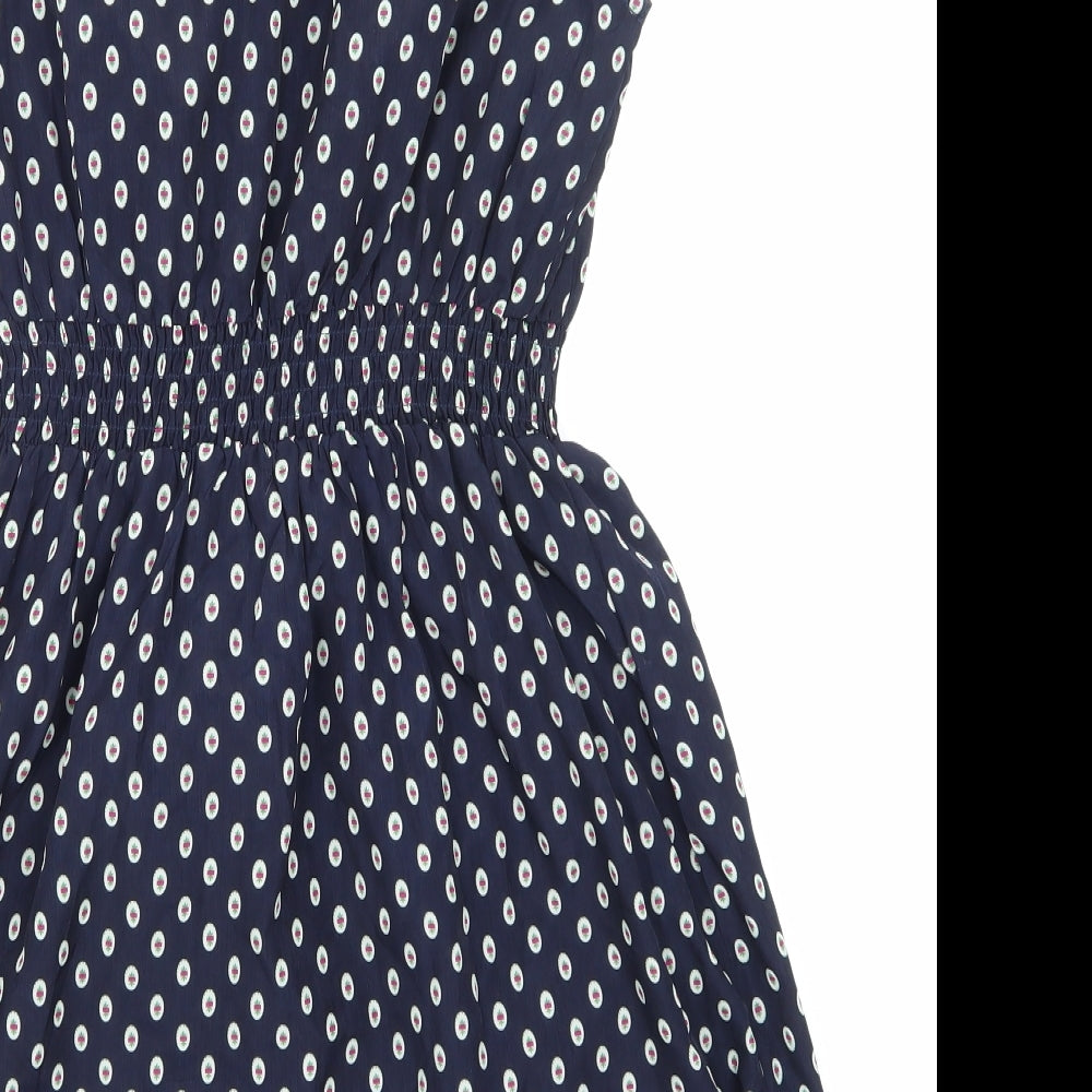 ginger soul Womens Blue Polka Dot Skater Dress Size S