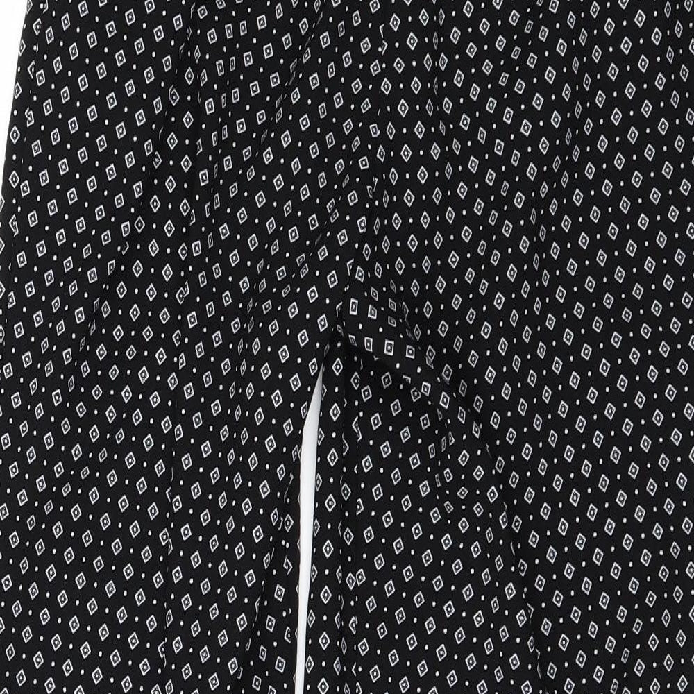 F&F Womens Black Geometric Trousers Size 10 L26 in