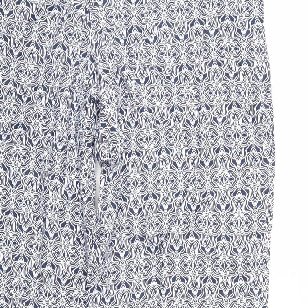 Marks and Spencer Womens Blue Floral Trousers Size 10 L26 in
