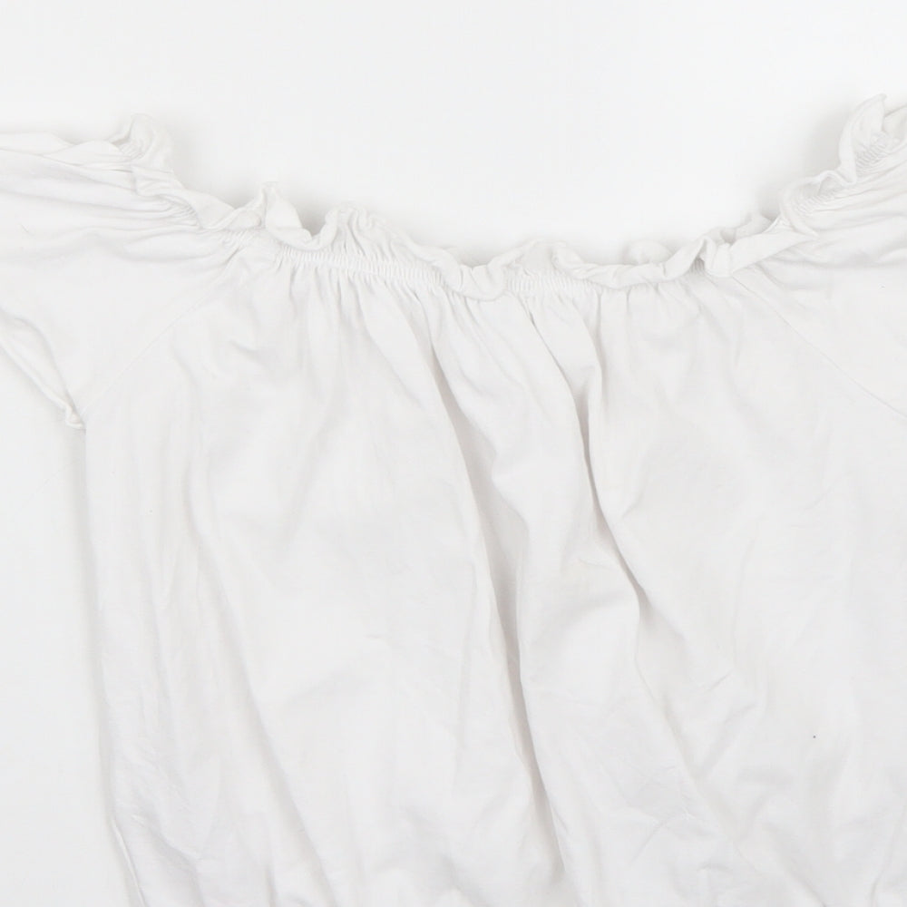 BlueZoo Girls White Basic T-Shirt Size 11-12 Years
