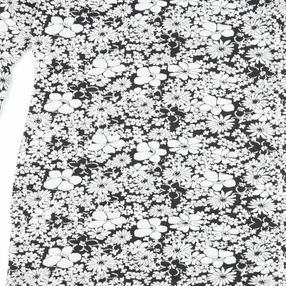 Marina Kaneva Womens Black Floral Bodycon Size 12