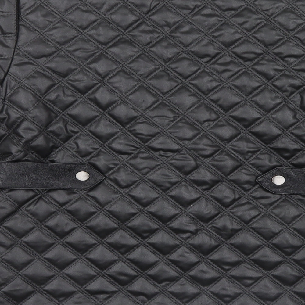 Dreams Womens Black Geometric Jacket Size 10