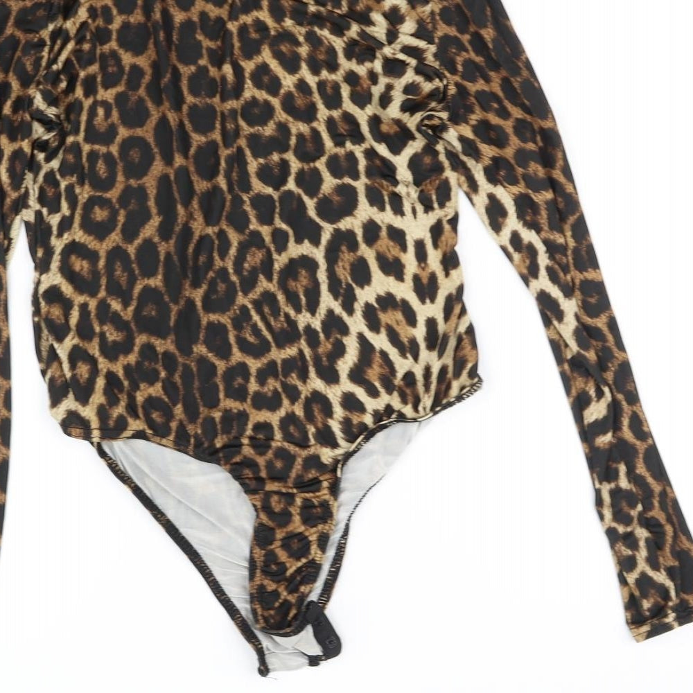 prety litle thing Womens Black Animal Print Jumpsuit One-Piece Size 10 L10 in