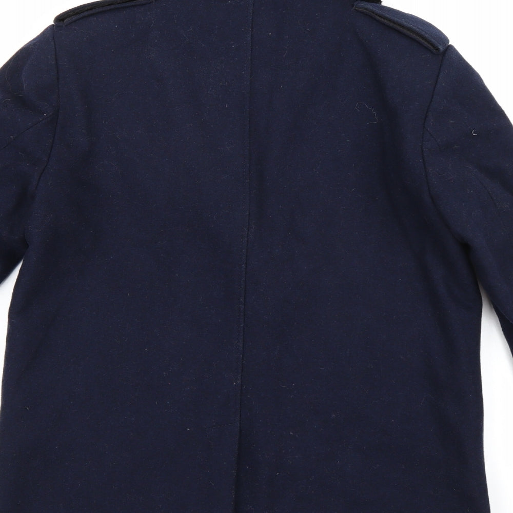 H&M Womens Blue Pea Coat Coat Size 8