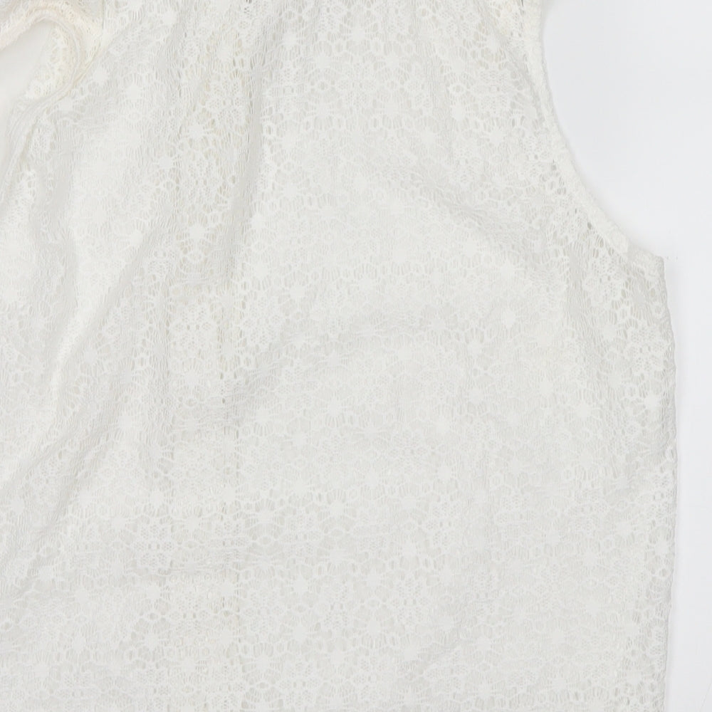Select Womens White Basic Tank Size 16