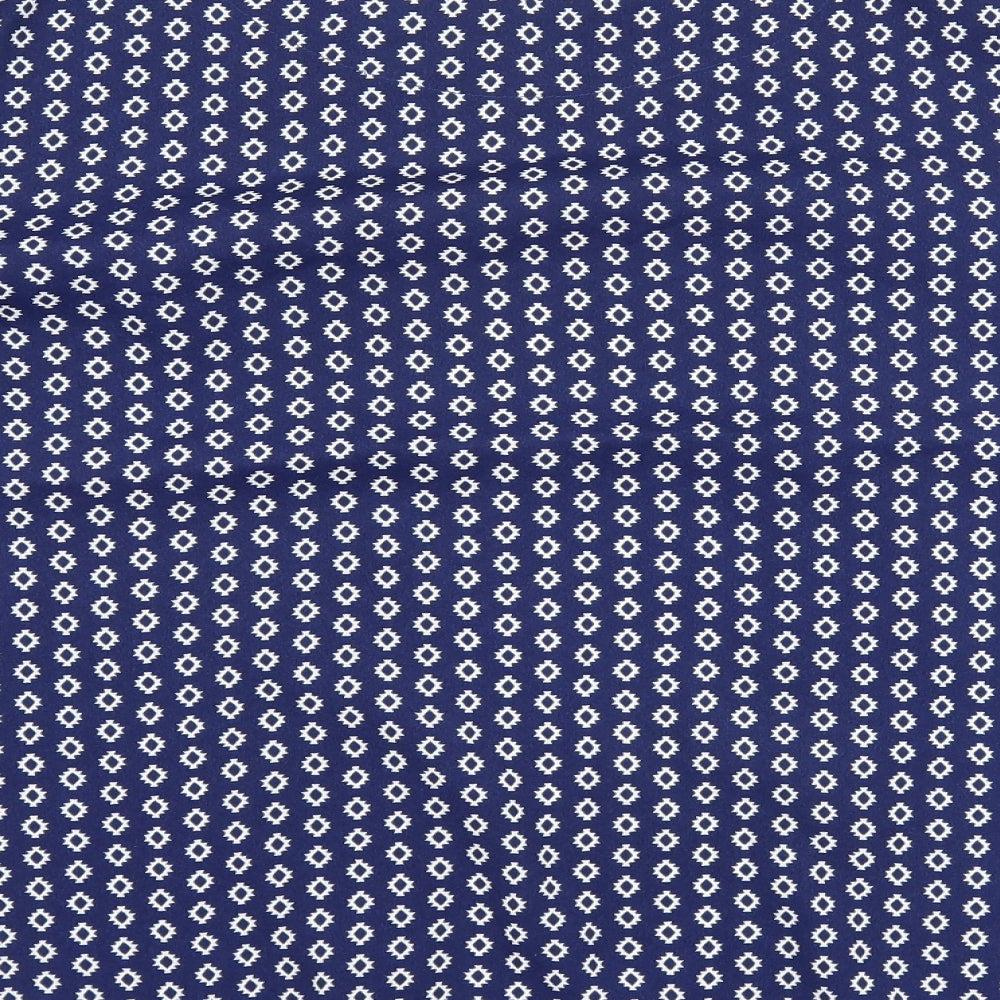 Marks and Spencer Womens Blue Geometric Basic T-Shirt Size 14