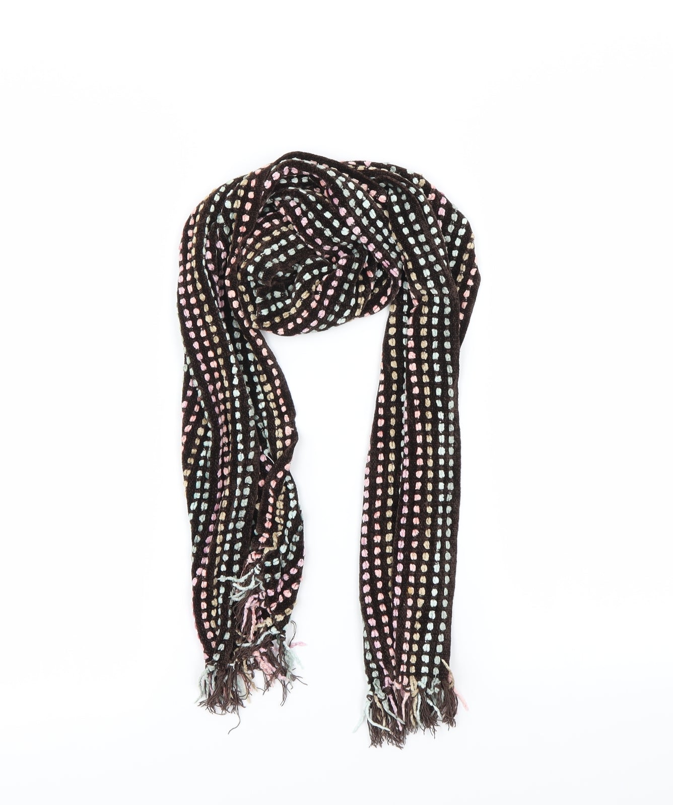Preworn Womens Brown Polka Dot Scarf
