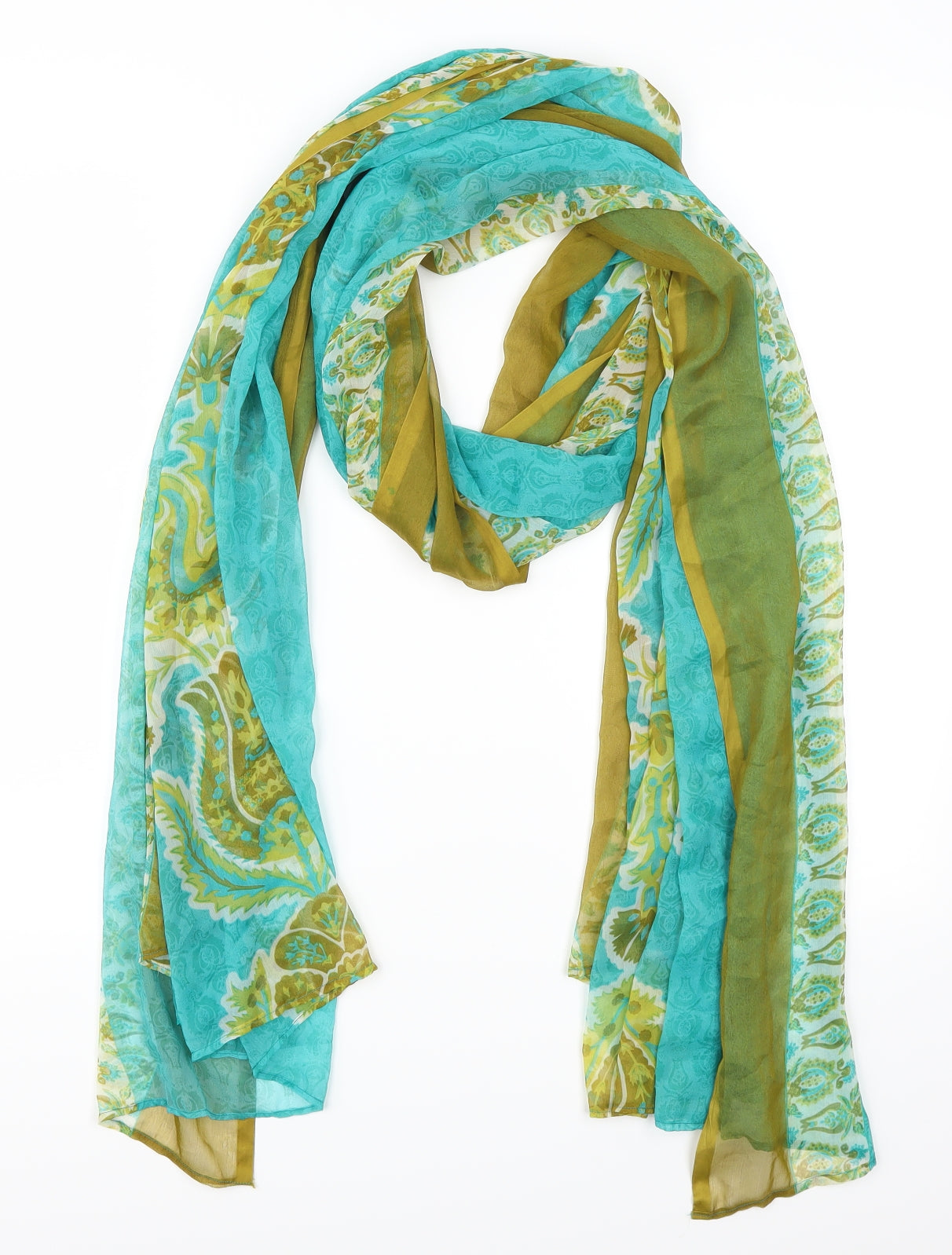 Preworn Womens Blue Geometric Scarf