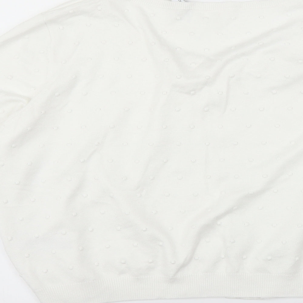 Jacques Vert Womens White Cardigan Jumper Size L