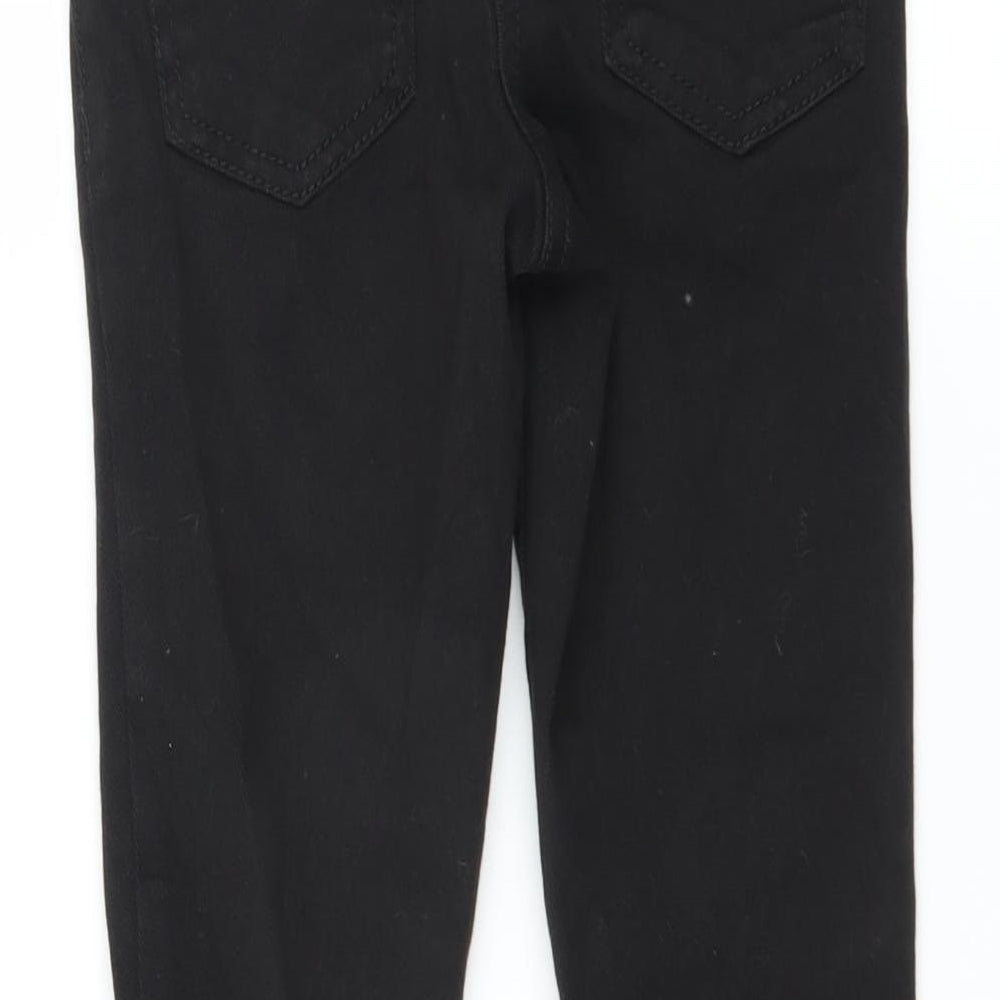 NEXT Girls Black Skinny Jeans Size 8 Years - DISTRESSED