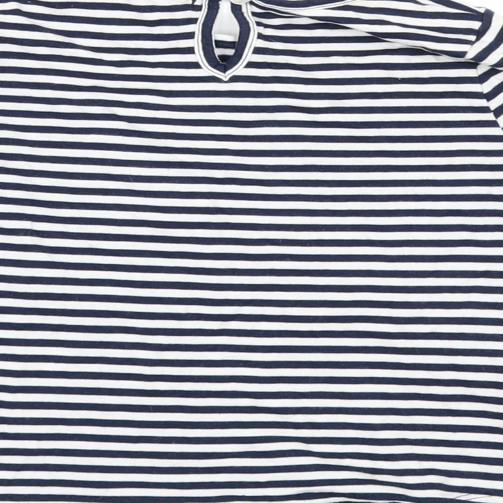 George Girls White Striped Basic T-Shirt Size 4-5 Years