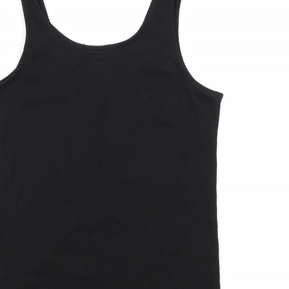 Boohoo Womens Black Jersey Basic Tank Size 8