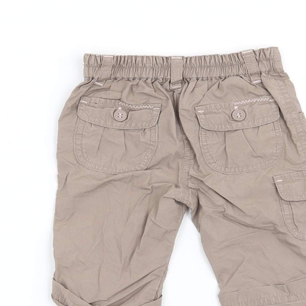 Mothercare Girls Brown Floral Capri Trousers Size 6-9 Months