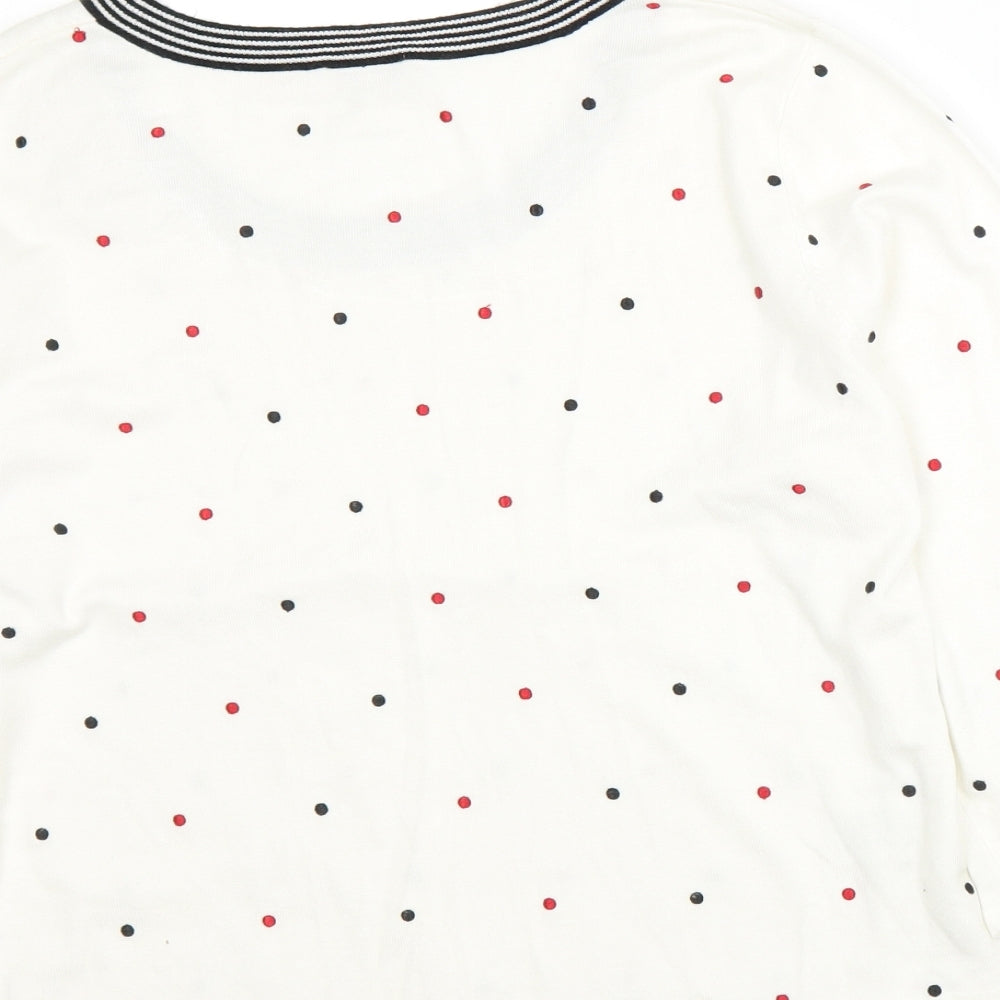 CC Womens White Polka Dot Pullover Jumper Size XL