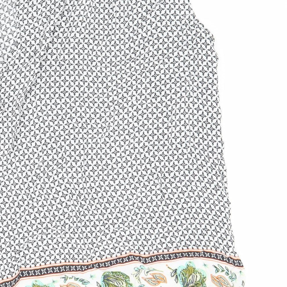 George Womens White Floral Basic Blouse Size 10