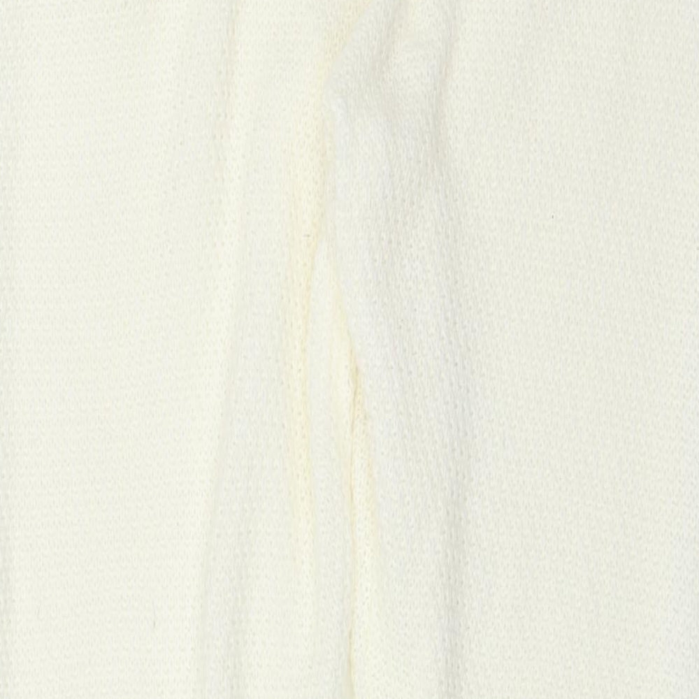 stretch Womens Ivory Solid Lounge Pants Size L