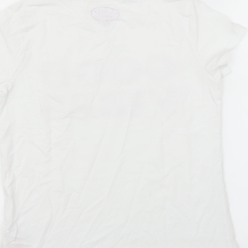 F&F Girls White Basic T-Shirt Size 10-11 Years - Good Vibes