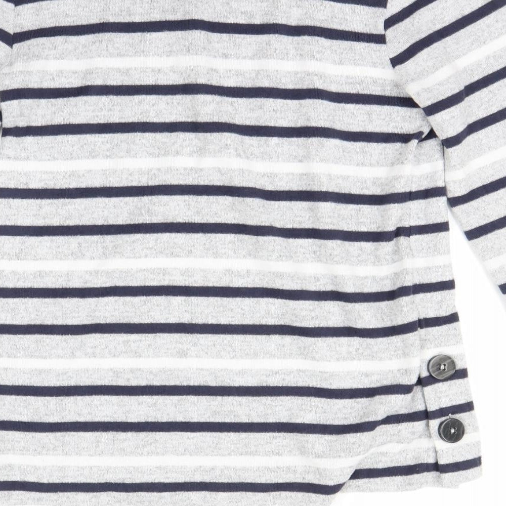 Nutmeg Womens Grey Striped Pullover Jumper Size 8