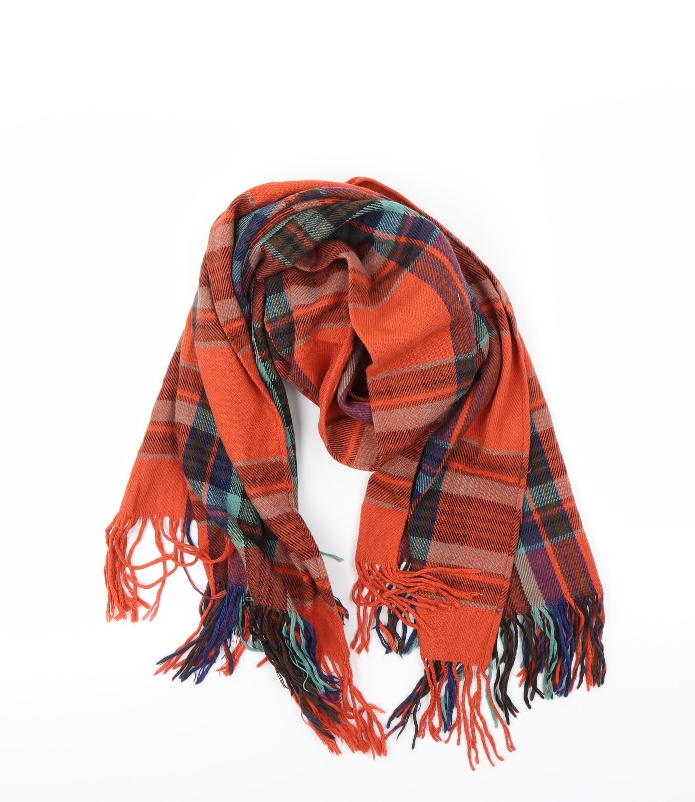 Peworn Womens Multicoloured Check Scarf