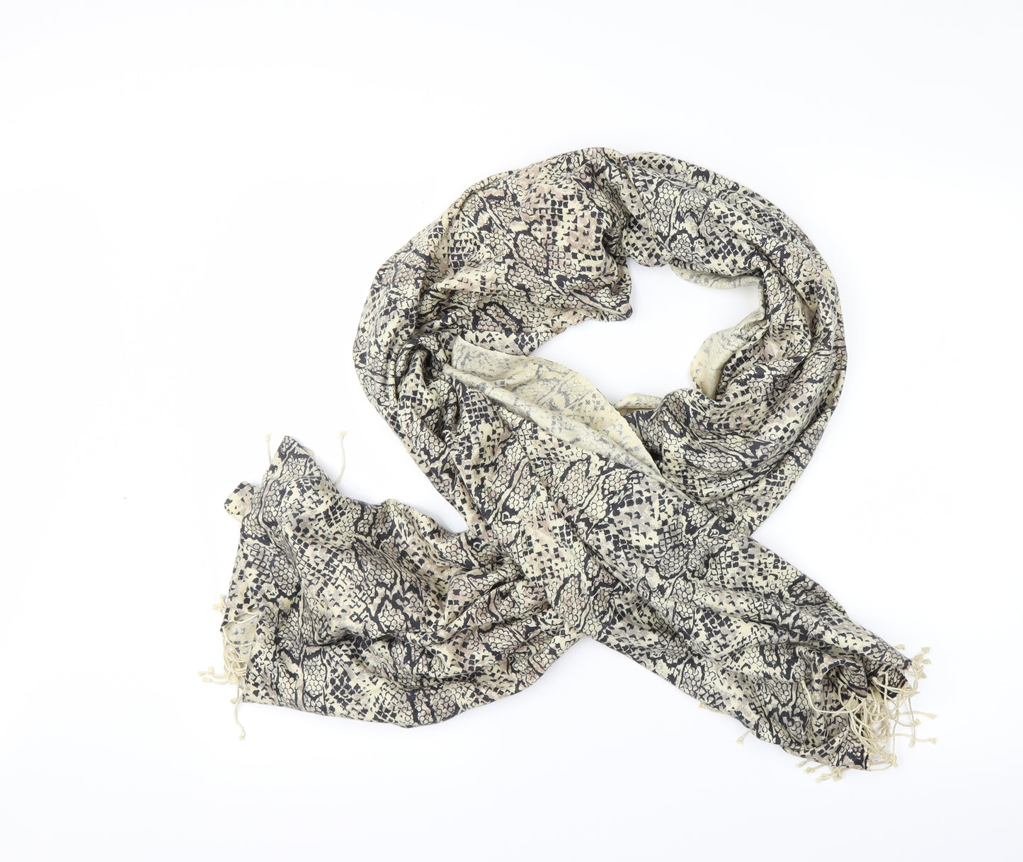 Preworn Womens Beige Geometric Scarf