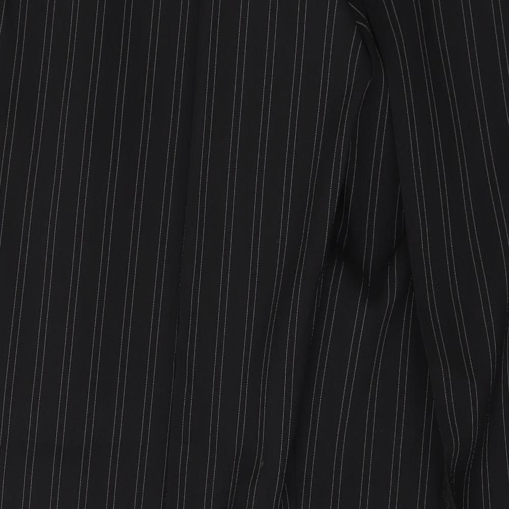 Preworn Womens Black Striped Trousers Size 36 in L30 in