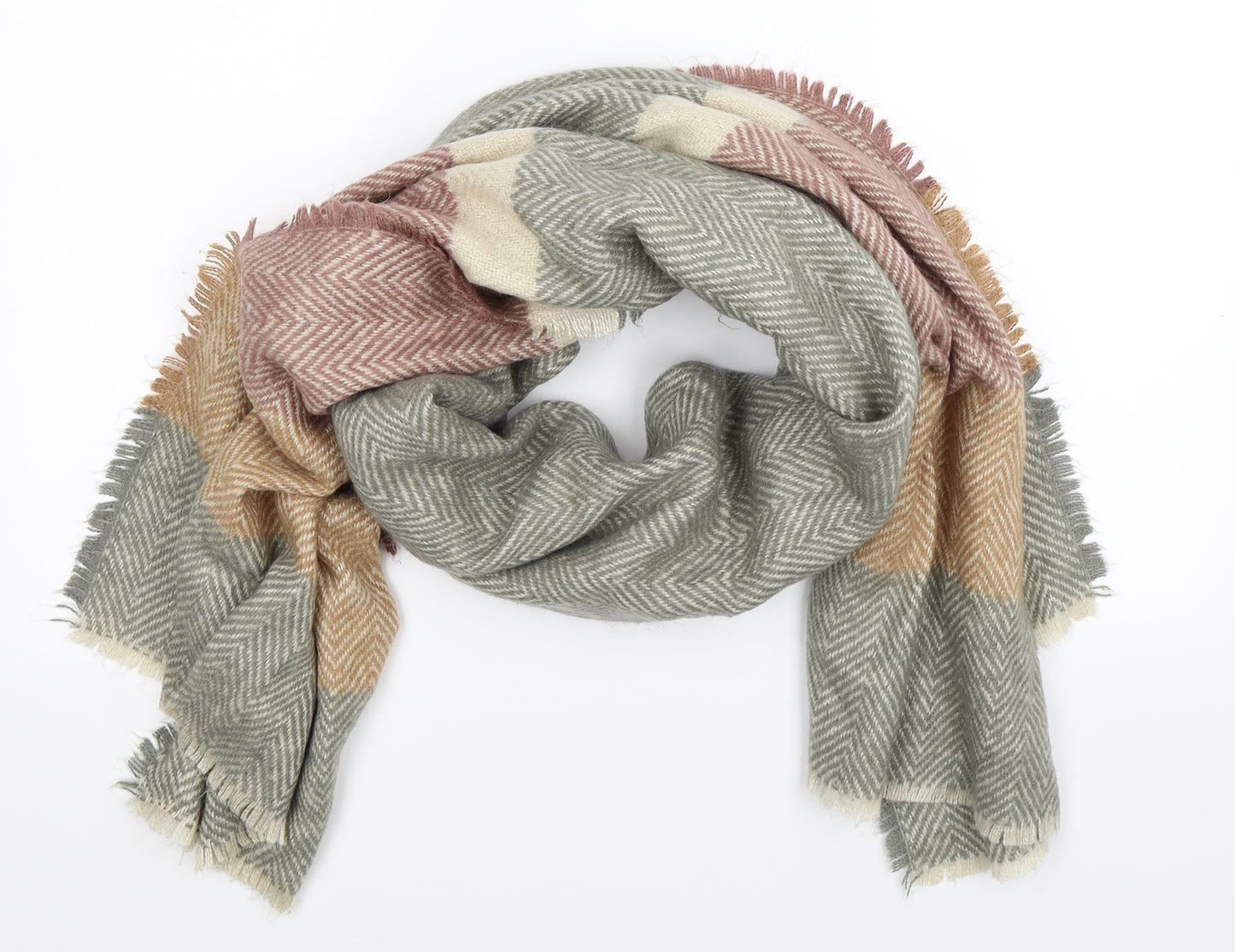ASOS Unisex Multicoloured Check Knit Scarf